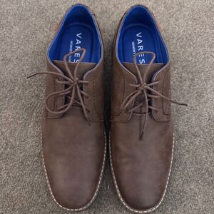 Varese William Brown Leather Derby Shoes Mens 10.5 M Memory Foam